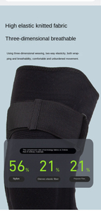 Genouillère de sport respirante à compression pour le fitness, unisexe, noire avec rayures bleues - Product Image 5