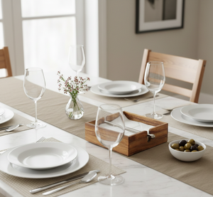 ที่ใส่กระดาษเช็ดปากไม้ ดีไซน์งานฝีมือ สำหรับโต๊ะอาหารในครัว ที่วางกระดาษทิชชู ของตกแต่งบ้าน - Product Image 1