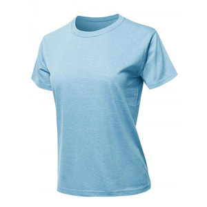 Camiseta de Algodón para Mujer, Corte Regular, Cuello Redondo, Manga Corta, Color Sólido, Tejido Jersey Transpirable e Informal - Product Image 4