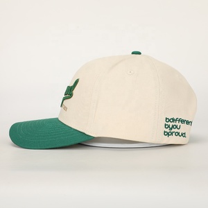 High Quality Custom A-<b>Frame</b> Style 5-Panel Cotton Baseball Cap Sporty Two-Tone Suede 3D Raised Embroidery Logo Dot Pattern Common - Product Image 2