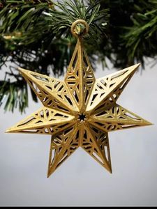 Classical Design Metal and Glass Tealight Holder Decorative Xmas <b>tree</b> hanging star decor for holiday & home - Product Image 6