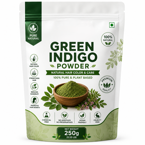 Poudre d'indigo en vrac 250g 100% pure et naturelle, poudre de feuilles d'Indigofera Tinctoria pour la coloration des cheveux, les soins capillaires et les applications de beauté - Product Image 1