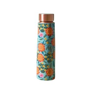 Factory Direct Supplier Pure Copper Water Bottle and <b>Glass</b> <b>Tumbler</b> Set Traditional Blue Floral Pattern Ayurveda Health Drinkware - Product Image 4