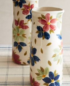 <b>Ceramic</b> Tabletop <b>Vase</b> Set With Hand Painted Floral Patterns Bohemian Style 8-16 Inches 100% Handmade - Product Image 6