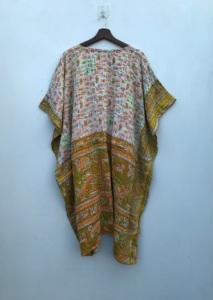 ชุดเดรสผ้าฝ้ายอินเดียแบบคันธา งานแฮนด์เมด สไตล์โบโฮ ทรงหลวม ใส่คลุมชายหาดสำหรับผู้หญิง - Product Image 6