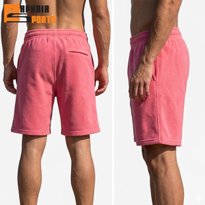 Shorts en coton 100% rose uni pour hommes, shorts décontractés amples, logo personnalisé, streetwear, couleur unie, short de jogging tendance - Product Image 2