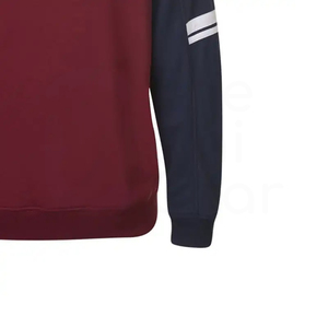 เสื้อสเวตเชิ้ตคอกลมสีเบอร์กันดีสำหรับผู้ชาย ทรงปกติ สีพื้น ผ้าถัก แขนยาว 100% ผ้าฝ้าย สำหรับฤดูใบไม้ร่วง - Product Image 4