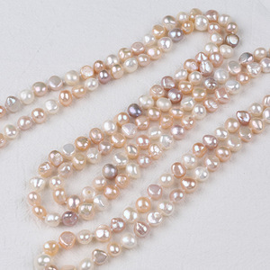 Collar de Perlas de Agua Dulce Barrocas de 9-10 mm, Versátil, Natural, Plata 925, Venta al por Mayor - Product Image 2