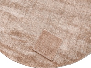Alfombra Redonda de Bambú y Seda Tejida a Mano – Beige Champán, Decoración Minimalista - Product Image 5