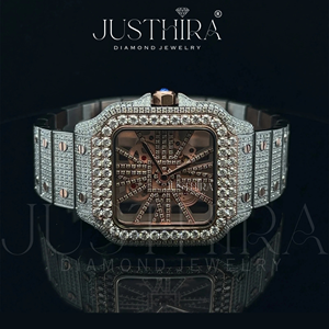 Exportador Indio de Relojes de Cuarzo con Diamantes Moissanite, Logotipo Personalizado, Fabricante de Relojes de Lujo OEM ODM, Disponibles para la Venta - Product Image 2