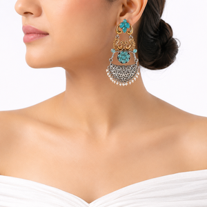 Pendientes Colgantes Bohemios de Plata Oxidada Bicolor con Engaste de Bisel de Ónix, Joyería de Aleación para Mujer, Envío Rápido para Pedidos al por Mayor - Product Image 6
