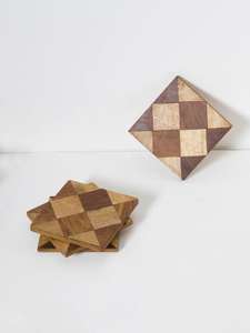 Elegant Style Natural Wooden Tea <b>Coaster</b> <b>Set</b> With Print Design Mats & Pad Placemat Drinkware Tableware Tea <b>Coaster</b> At Best Price - Product Image 4