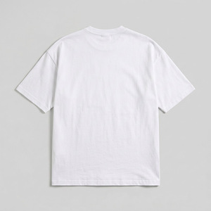 Camiseta de Algodón Blanca de Alta Calidad para Hombre, Estilo Urbano, Hombros Caídos, Personalizable con Logotipo, Tejido Grueso - Product Image 5