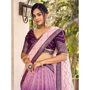 Fabuleux Purple Sequins Chinon Traditionnel Lehenga Choli Avec Dupatta - Product Image 1