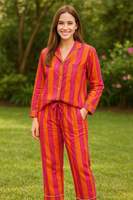 Ensemble de pyjama en coton à imprimé animal pour femme, manches longues, longueur intégrale, tissé doux, col en V, taille mi-haute, fermeture boutonnée, séchage rapide