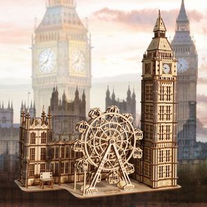Puzzle 3D in Legno, Regalo di Natale Unico, Modello Big Ben, Blocchi da Costruzione Fai-da-Te per Decorazione Casa, Kit Creativo Orologio da Scrivania per Famiglia - Product Image 1