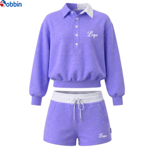 Hip Hop Short <b>Women's</b> Sets Color Blocked Hoodie Shorts Set Casual Loose Fit Spring Winter Sportswear <b>2</b> <b>Piece</b> <b>Outfit</b> With Pockets - Product Image 3