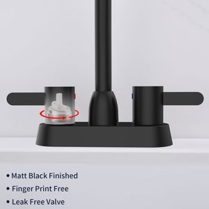 Rubinetto per Bagno RV Nero Opaco a 2 Maniglie, Miscelatore a 3 Fori con Scarico a Scomparsa (Tubo Escluso) - Product Image 2