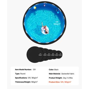 Telo di Copertura Extra Spesso per Piscine Rotonde da 3,6 m per Uso Familiare, con Protezione Antiforatura in Materiale Riciclato G - Product Image 5