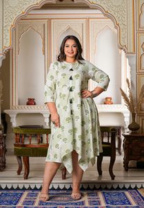 Floral Printed Rayon Women's Plus Size <b>2</b> <b>Piece</b> Long <b>Set</b> Flared Sleeves O-Neck Front Slit Asymmetrical Hem <b>White</b> Formal Summer - Product Image 2