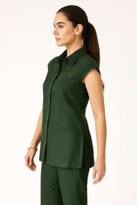 Elegante conjunto de dos piezas en poliéster color borgoña, ropa casual semi formal para mujer, disponible en tallas M, L, XL, XXL, venta al por mayor, estilo indio-pakistaní. - Product Image 6