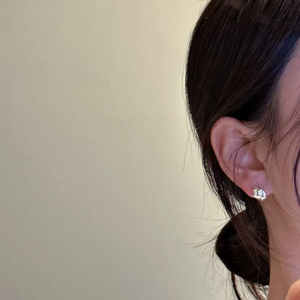 S925 Sterling <b>Silver</b> Korean Style Niche Design Sense Hornbag Earrings Korean Style Fashion Simple Retro Ear Jewelry - Product Image 3