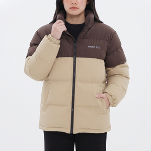 Chaqueta acolchada de mujer Hawk Eye con bloques de color, cremallera completa, cuello alto, abrigo de invierno, corte regular - Product Image 4