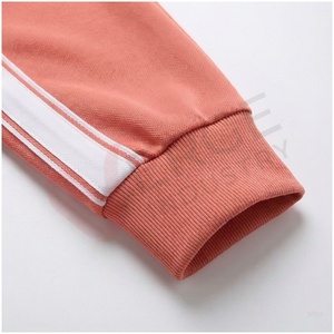 Ensemble de survêtement corail pour homme, manches longues, col montant, fermeture éclair sur le devant, couleur unie, respirant, coupe décontractée, pour l'automne - Product Image 6