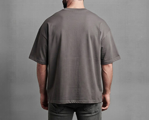 T-shirt Homme Oversize à Panneaux Contrastants, Manches Courtes Décontractées, Col Rond, 100% Coton Respirant, Écologique, Style Urbain - Product Image 3