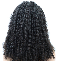 Perruque mi-tête en cheveux humains bouclés Pixie – Fermeture à cordon invisible, sans colle, longueur moyenne, densité 180 %, perruque bandeau pour femme