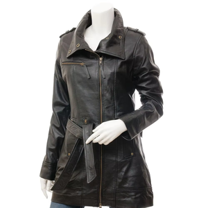 Chaqueta de Cuero Larga para Mujer, Nueva Moda 2026, Color Sólido, Estilo Casual para Calle - Product Image 3