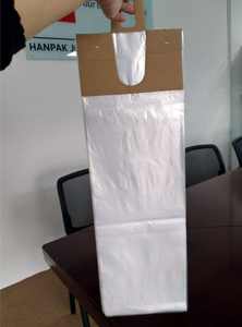 ถุงประตู HDPE LDPE พลาสติกใสรูปร่างแบบกําหนดเองพร้อมไม้แขวนกระดาษสําหรับบรรจุภัณฑ์หนังสือพิมพ์ - Product Image 3