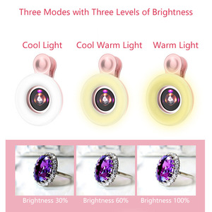 Mobile Phone Macro Camera Lens <b>Mini</b> Clip <b>LED</b> Ring <b>Light</b> for Eyelash Nail Tattoo Eyebrow Photography - Product Image 5