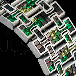 นาฬิกาเพชรหรูหราหลากสีสำหรับผู้ชาย นาฬิกาเพชรหลากสีสำหรับผู้ชายหรือผู้หญิง สไตล์ฮิปฮอปทันสมัย - Product Image 4