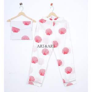 Conjunto de Pijama de Verano de Algodón Estampado de Nuevo Diseño Más Vendido para Mujer, Disponible en Diferentes Tallas, de la India - Product Image 2