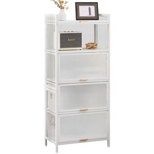 Multifunctional 5-Layer <b>Kitchen</b> <b>Storage</b> Cabinet with Door Bread Rack & Microwave Rack Pantry Organizer - Product Image 2