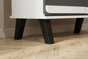 Meuble à chaussures de salon Essence Modern à 8 niveaux et 4 portes, démontable/DIY, SC410ZV, blanc/gris foncé, en aggloméré MDF, pour 20-23 paires de chaussures - Product Image 4