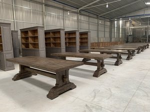 ชุดโต๊ะอาหารหรูหราได้แรงบันดาลใจจากเวียดนามเฟอร์นิเจอร์ไม้แบบชนบทสำหรับบ้านห้องครัวห้องนั่งเล่น - Product Image 3