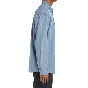 เสื้อเชิ้ตเดนิมผู้ชายไซส์ใหญ่สำหรับใส่ลำลอง ขายดีที่สุด เหมาะสำหรับกิจกรรมกลางแจ้ง สวมใส่สบาย บริการ OEM จากผู้ผลิตชั้นนำ - Product Image 3