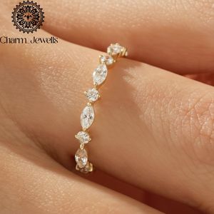 Charm_Jewells IGI Certified 3 GM <b>Silver</b> Cushion Cut Moissanite Eternity <b>Band</b> <b>Ring</b> Prong Setting Women's Classic Engagement <b>Ring</b> - Product Image 3