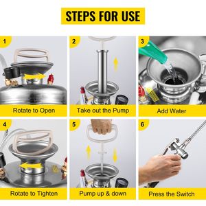 Electric 3.5Gal Stainless Steel <b>Sprayer</b> with 20\" Wand Handle and 3FT Reinforced Hose Hand Pump <b>Sprayer</b> with Pressure Gauge - Product Image 1