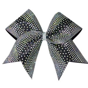 Ensemble d'uniformes de pom-pom girl de qualité supérieure pour femmes, rouge et noir avec strass - Product Image 4