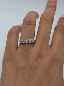 1.25 CT 5 Stone Lab Grown Brilliant Cut <b>Diamond</b> <b>Ring</b> 18K Gold Plated | Trendy IGI Certified Luxury Wedding Anniversary Bridal - Product Image 2