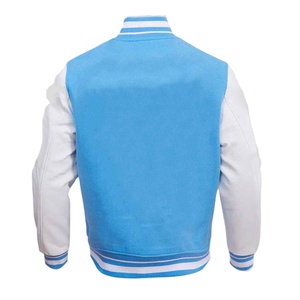 2025 Trending <b>Men</b> Customized Varsity Jacket Stand Collar Wool Body Blank Sleeves Breathable Quick Dry OEM Service Front - Product Image 3
