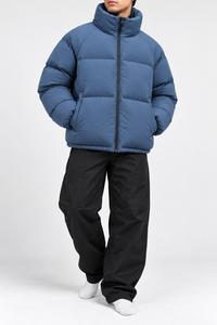 LUXE ATTIRE INDUSTRY Men's <b>Waterproof</b> <b>Hooded</b> Winter <b>Puffer</b> <b>Jacket</b> <b>with</b> Stand Collar Front Logo Polyester Lining Filling 2024 - Product Image 3