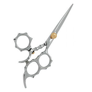 Professional Salon Hair Cutting <b>Barber</b> Scissors Silver Color Gold Adjustment Screw Three Finger Stainless Steel Sharp <b>Blade</b> - Product Image 5