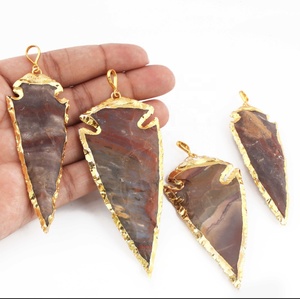 Pendentif à pointe de flèche 100% naturel de qualité supérieure pour cadeaux, pierre de guérison de mode, pendentif en pierre d'agate fantaisie naturelle - Product Image 4