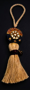 Decorative <b>Tassel</b> Fringe <b>for</b> Jute Bag with Star Charm and Leather Accents - Product Image 5