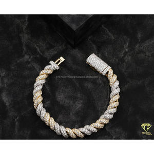 Pulsera de Cadena de Cuerda de Lujo con Acabados en Oro Blanco y Oro Amarillo con Brillo Excepcional - Product Image 4