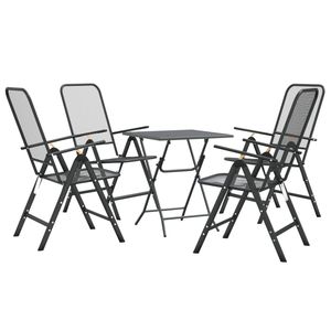 Set da pranzo con giardino in maglia metallica espansa antracite Set da 5 pezzi - Product Image 3